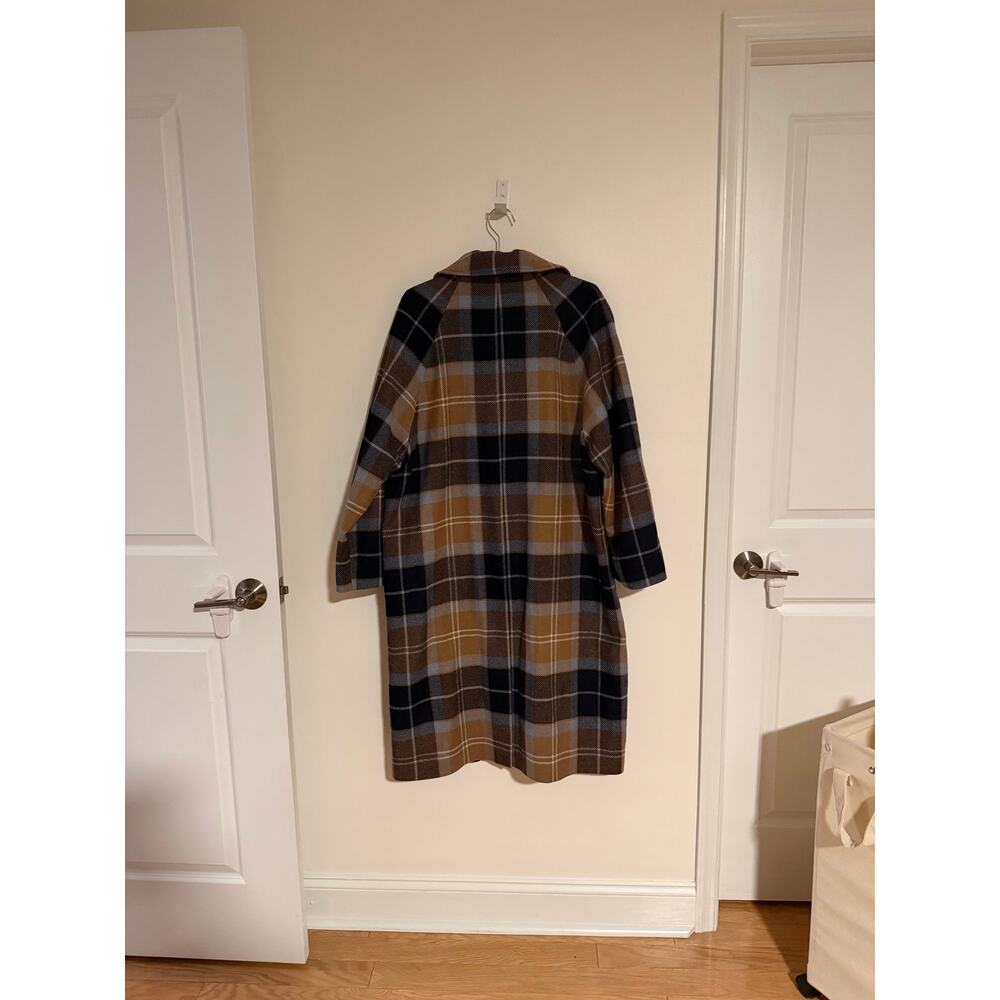 Free People x Barbour Kira Tartan Wool Car Coat, NWT, size L - Picture 7 of 7
